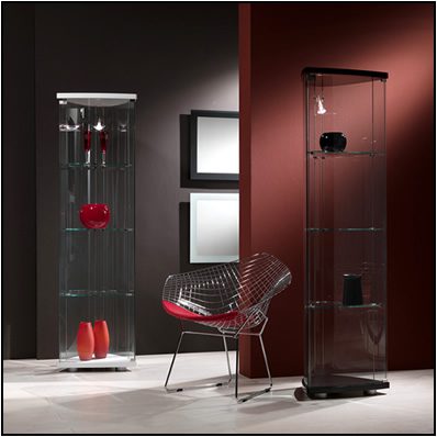 triangular glass vitrine modern italian furniture